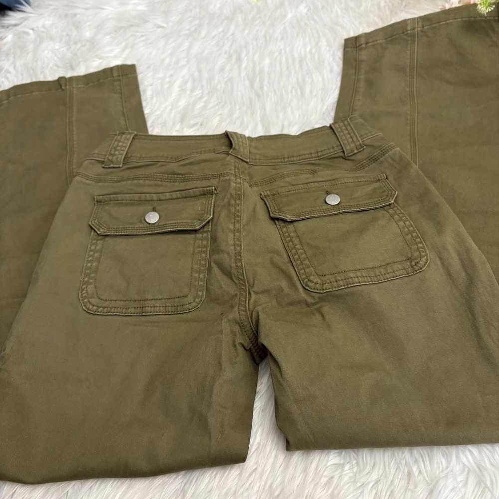 Wide Leg Utility Pants in Olive Green - Picture 11 of 12